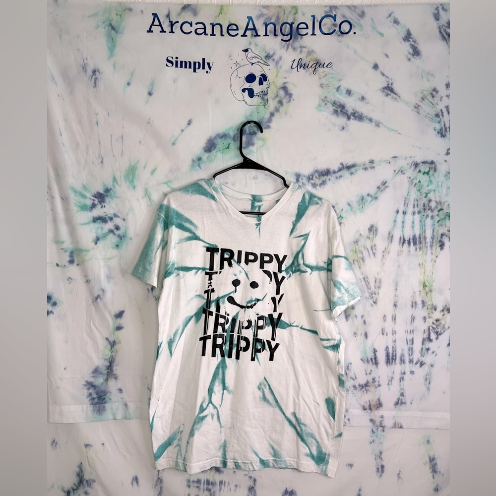 Trippy smiley face T-shirt scrunch tie dyed shirt unisex
